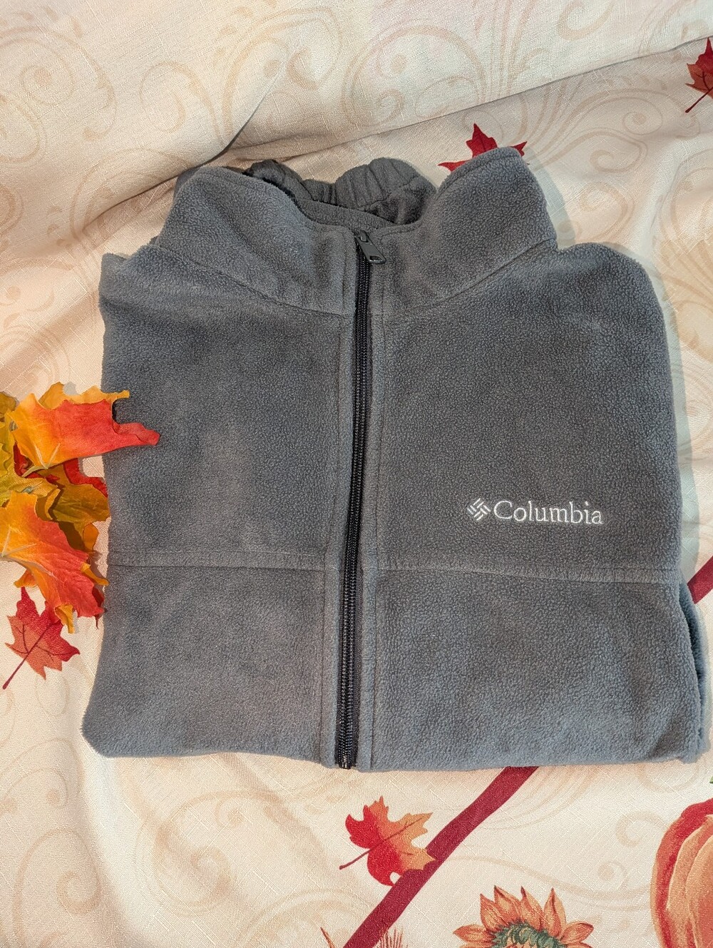 Columbia Gray Full-Zip Fleece Jacket